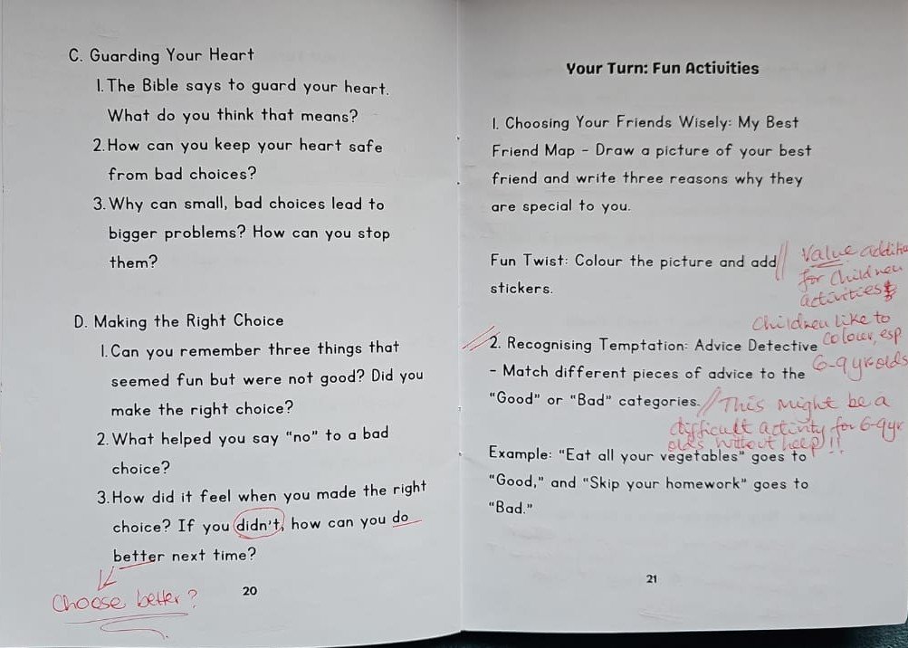 Judges’ handwritten comments page 10 for Too Close for Comfort