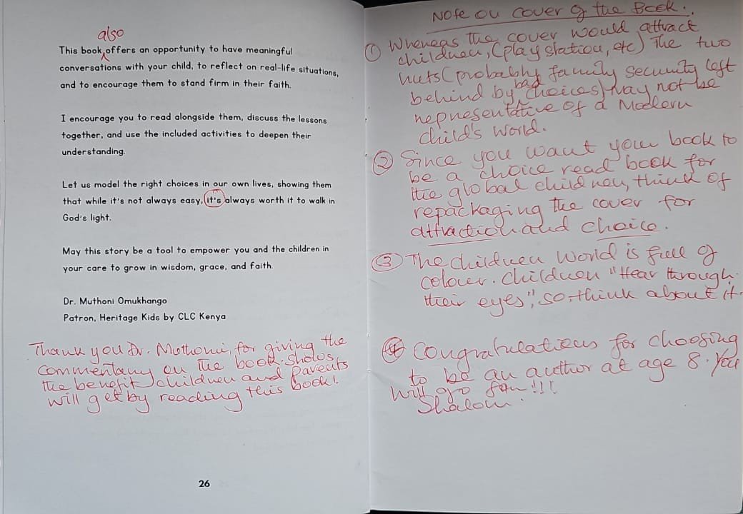 Judges’ handwritten comments page 13 for Too Close for Comfort