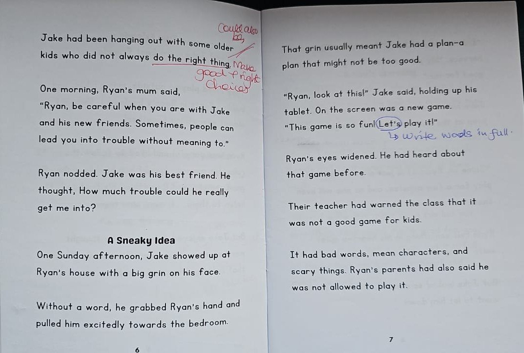 Judges’ handwritten comments page 3 for Too Close for Comfort
