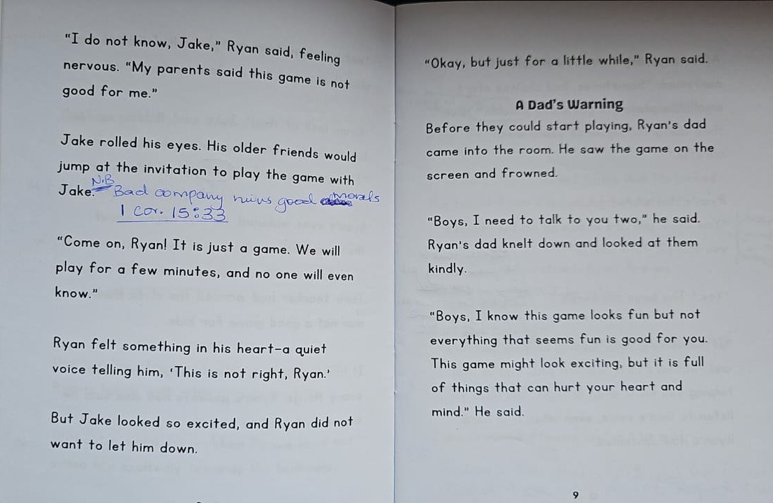Judges’ handwritten comments page 4 for Too Close for Comfort