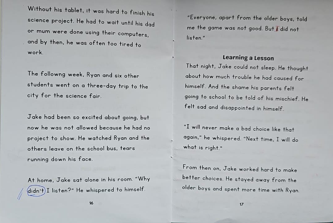Judges’ handwritten comments page 8 for Too Close for Comfort